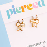 Pierced Cream Bow Charm