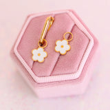 Pierced White Flower Charm