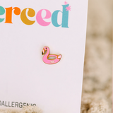 Pierced Flamingo Floatie Post Earring