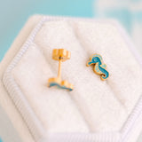 Pierced Seahorse Post Earrings