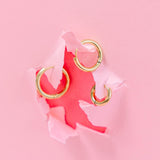 Pierced Round Gold Huggies