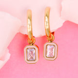 Pierced Pink Gem Charms