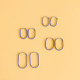 Pierced Rectangle Silver Huggies