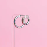 Pierced Silver Huggies 8mm