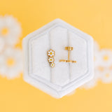Pierced Daisy Crawler Post Earring