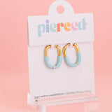 Pierced Blue Dipped Huggies