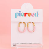 Pierced Pink Dipped Huggies