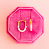 Pierced Pink Dipped Huggies