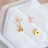 Pierced Pink Opals Earring Post