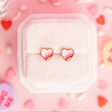 Pierced Rainbow Heart Posts