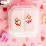 Pierced Rainbow Heart Charms
