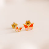 Pierced Tiny Butterfly Colorblock Post Earrings