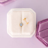 Pierced Tiny Blue Flower Post Earrings