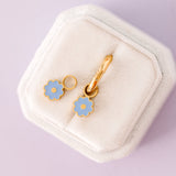 Pierced Blue Flower Charms
