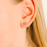 Pierced Tiny Blue Flower Post Earrings