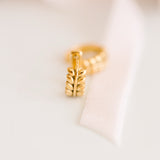 Pierced Leaf Huggies