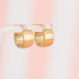 Pierced Chunky Brushed Gold Huggies