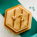 Pierced Pink Bow Post Earrings