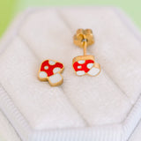 Pierced Mushroom Post Earrings