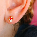 Pierced Mushroom Post Earrings