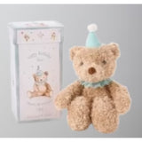 Elegant Baby Aqua Birthday Bear in Gift Box