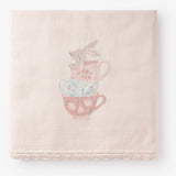 Elegant Baby 30X40 Blanket - Teacup Party Knit Hand Embroidered Blanket