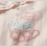 Elegant Baby 30X40 Blanket - Teacup Party Knit Hand Embroidered Blanket