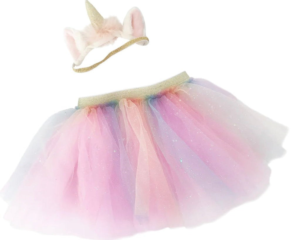 Mon Ami Rainbow Tutu & Unicorn Headband Set - hip-kid