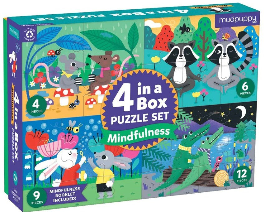 Mudpuppy 4 in a Box Puzzle Set - Mindfulness - hip-kid