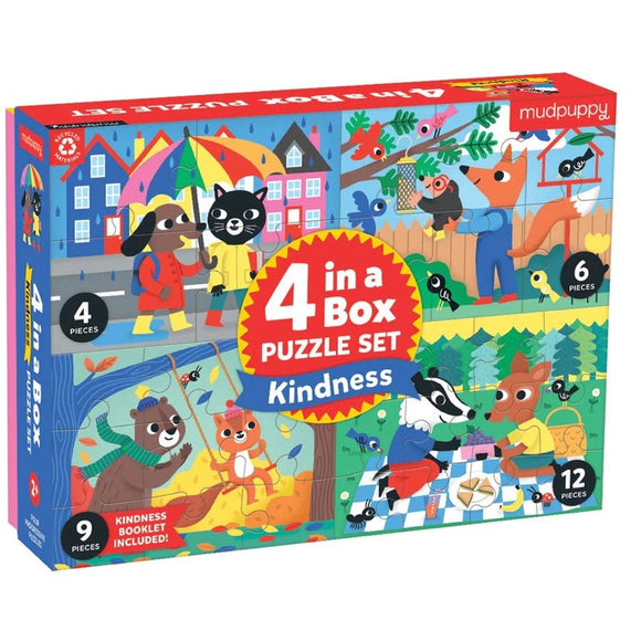 Mudpuppy 4 in a Box Puzzle Set - Kindness - hip-kid