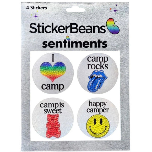 Sticker Beans - 4 PC Camp Sentiments - hip-kid