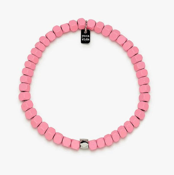 Puravida Coated Hematite Bracelet - Pink - hip-kid