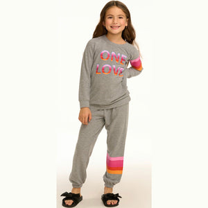 Chaser One Love Pullover & Sweatpants Set - Heather Gray - hip-kid
