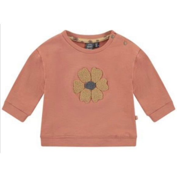 Babyface Baby Girl Flower Sweatshirt & Sweatpants Set - Terra Cotta - hip-kid