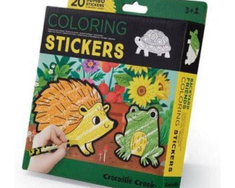 Crocodile Creek Coloring Stickers - Backyard Friends - hip-kid