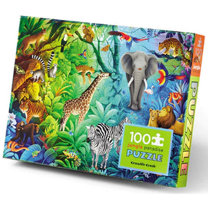 Crocodile Creek 100 pc Holographic Puzzle - Jungle Paradise - hip-kid
