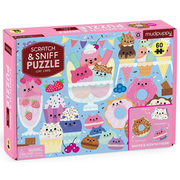 Cat Cafe Scratch and Sniff Puzzle - hip-kid