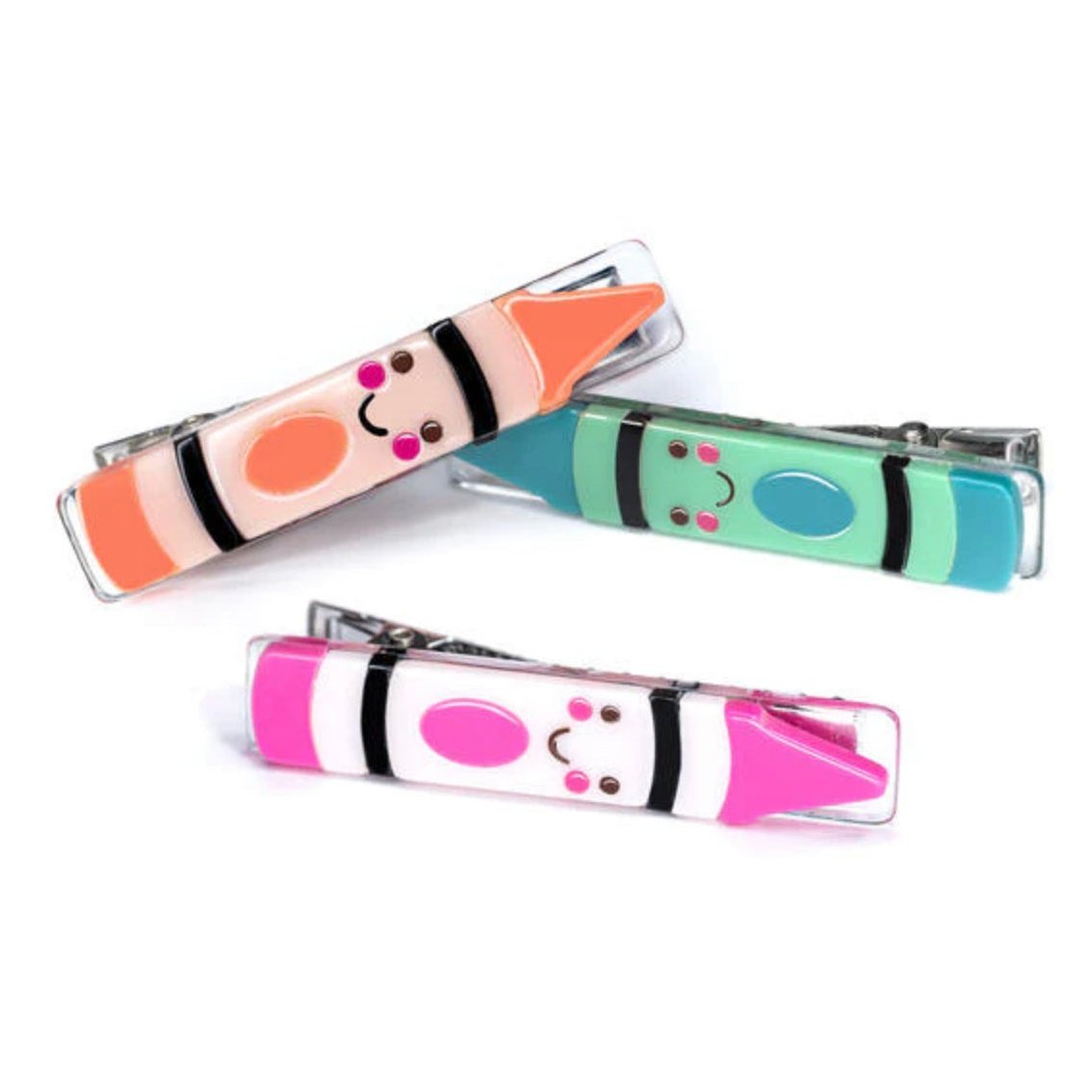 Lilies & Roses Happy Crayon Alligator Clips (pair) - hip-kid