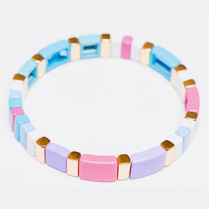 Malibu Sugar Stack Tile Bracelet Collection - Pastel Blue Lavender - hip-kid