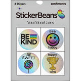 Sticker Beans - 4 PC Positivity Sentiments - hip-kid