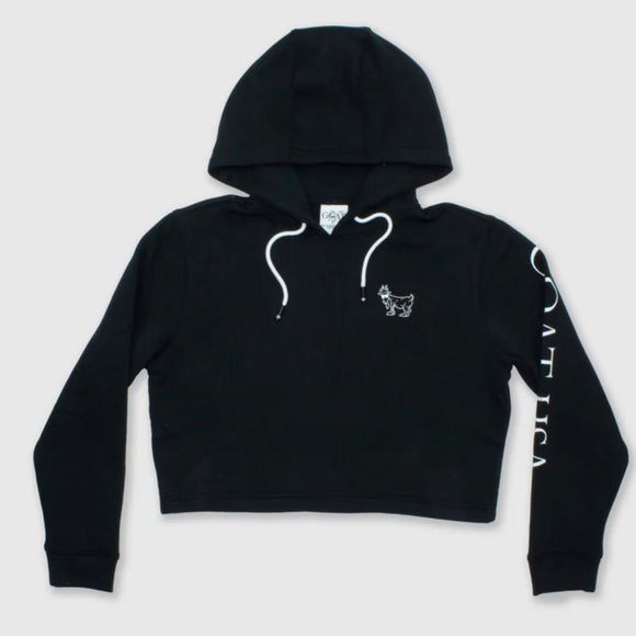 Goat USA WG Crop Hooded Sweatshirt - Black - hip-kid