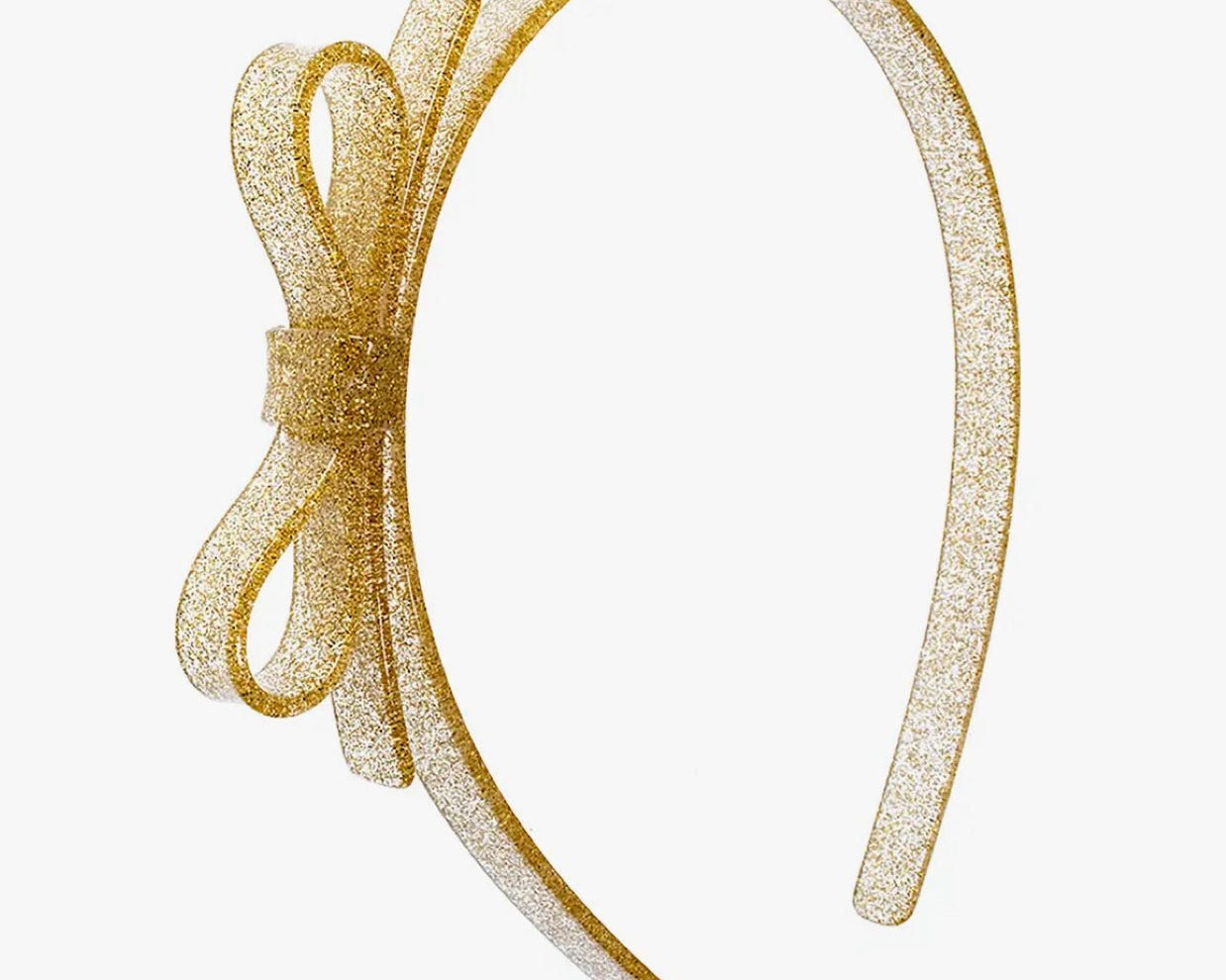Lilies & Roses Glitter Gold Thin Bow Headband - hip-kid