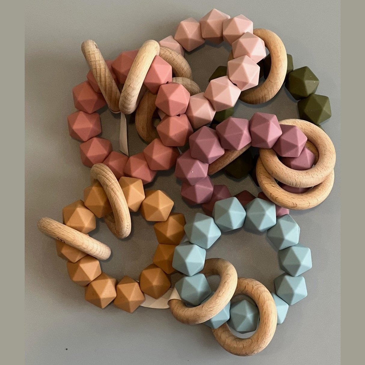 Three Hearts Abby Silicone & Beach Wood  Rattle - Dragonfly - hip-kid