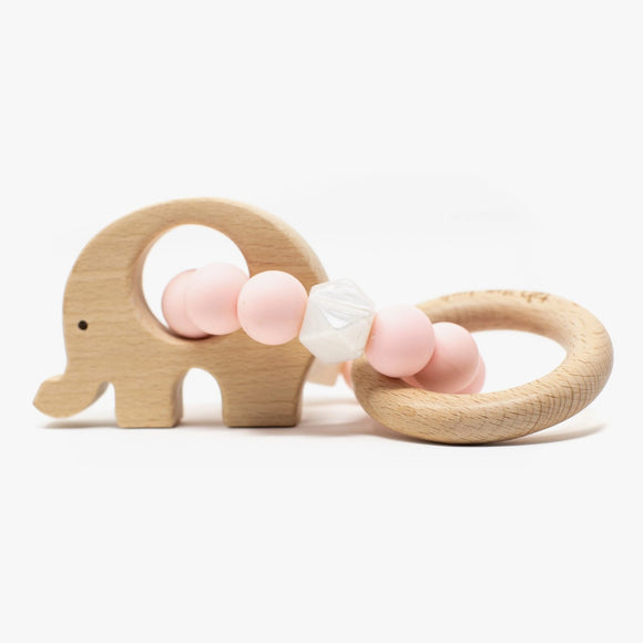Three Hearts Elephant Rattle - Baby’s Breath - hip-kid