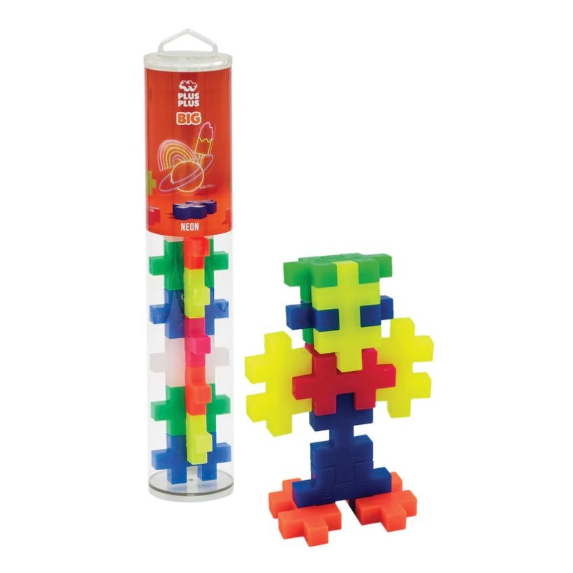 Plus Plus BIG Tube - 15 pc Neon *New* - hip-kid