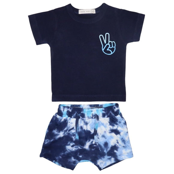 Baby Steps Boys Peace Out Tee & Short Set - hip-kid
