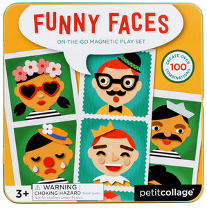 Petit Collage Magnetic Play Set Funny Faces - hip-kid