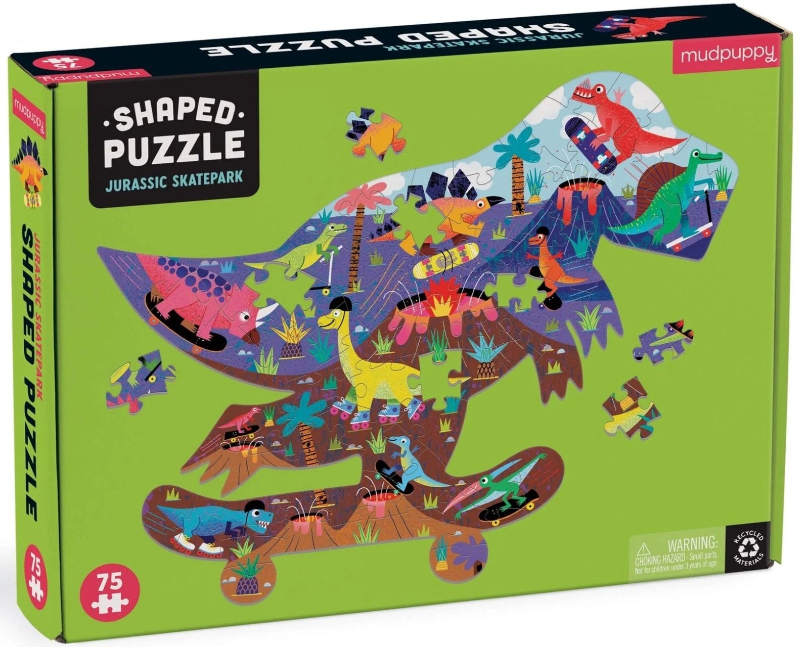 Mudpuppy Shaped Puzzle - Jurassic Skatepark - hip-kid