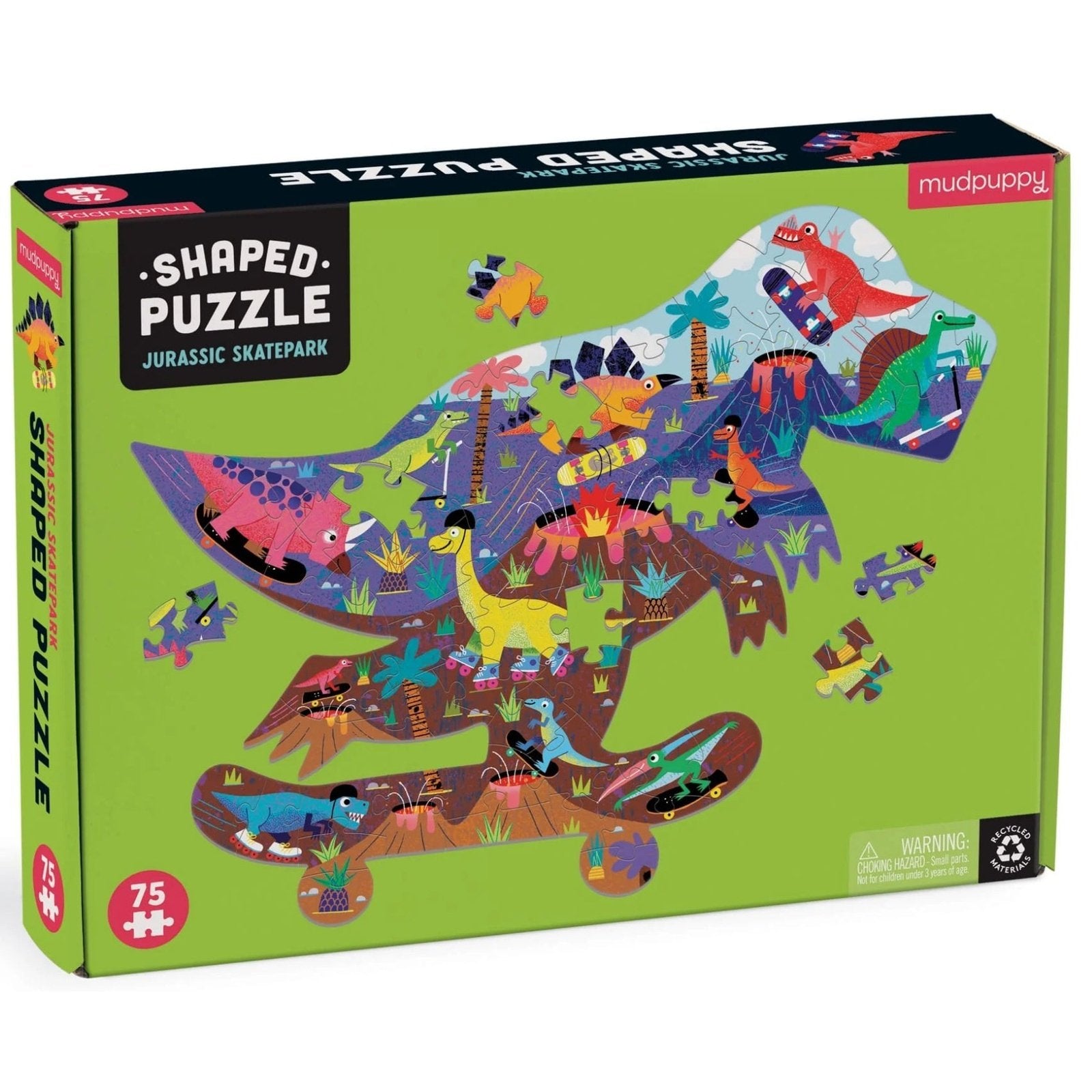 Mudpuppy Shaped Puzzle - Jurassic Skatepark - hip-kid