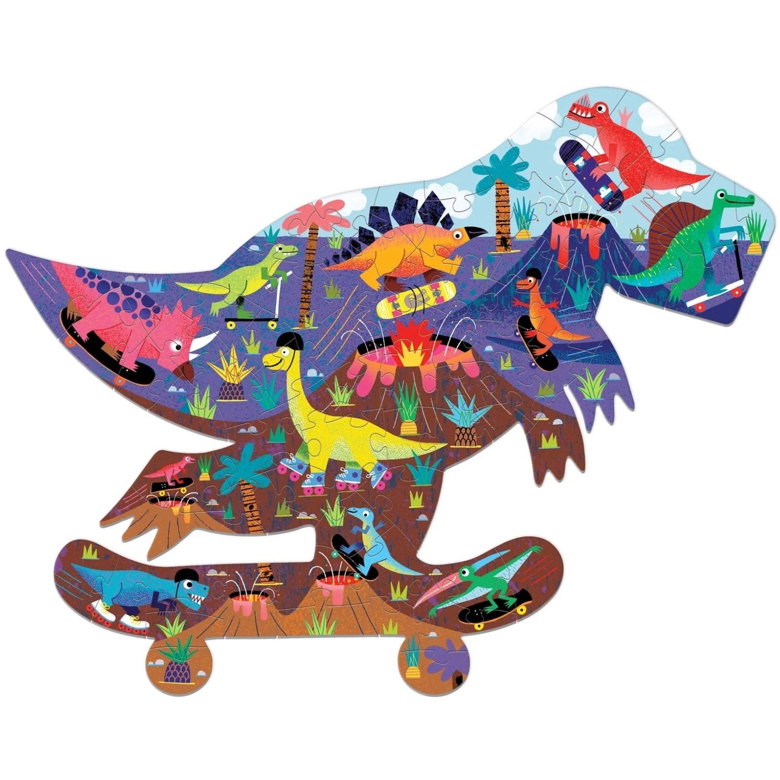 Mudpuppy Shaped Puzzle - Jurassic Skatepark - hip-kid